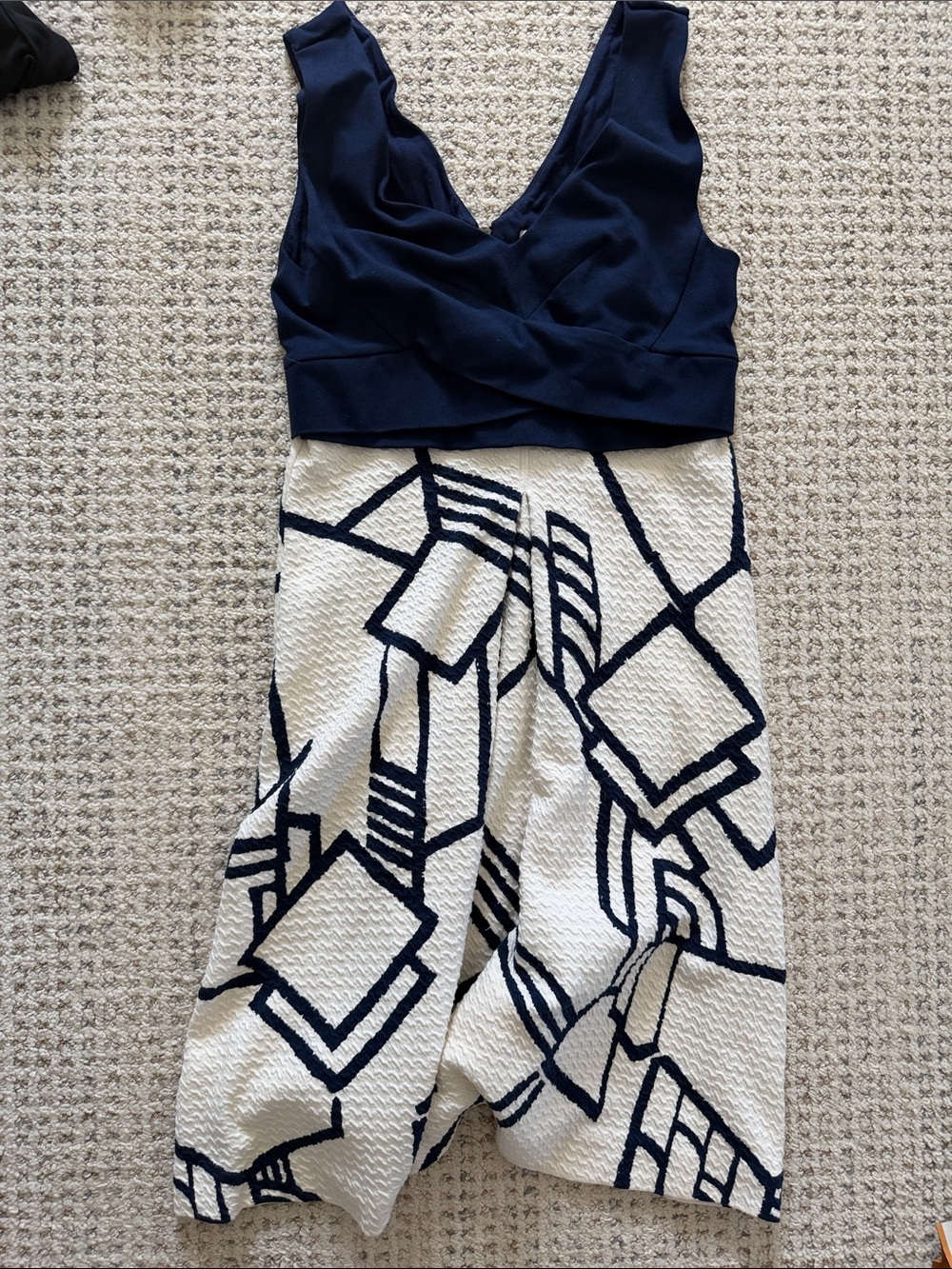 Anthropologie HD in Paris Navy & White Geometric dress size 2